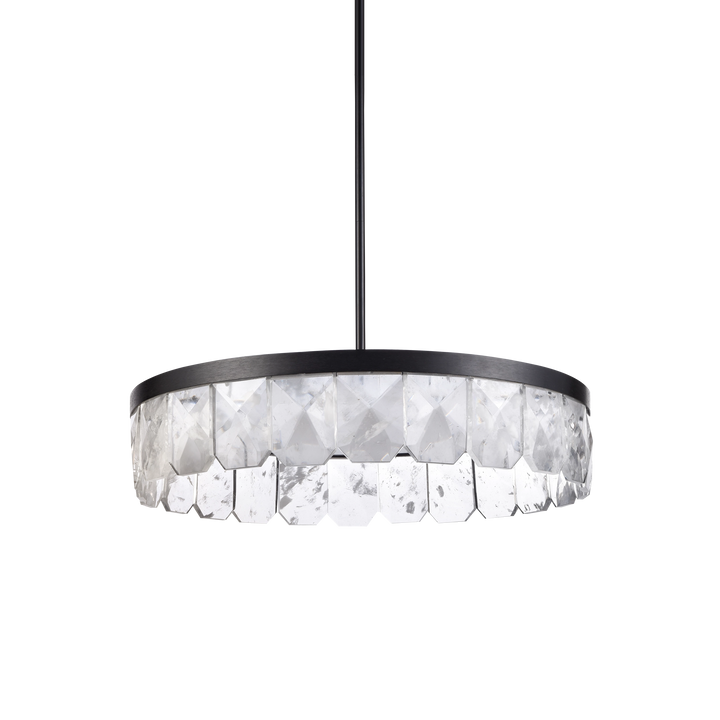 Odraz Infused Crystal Chandelier in Satin Brushed Black by Zeev