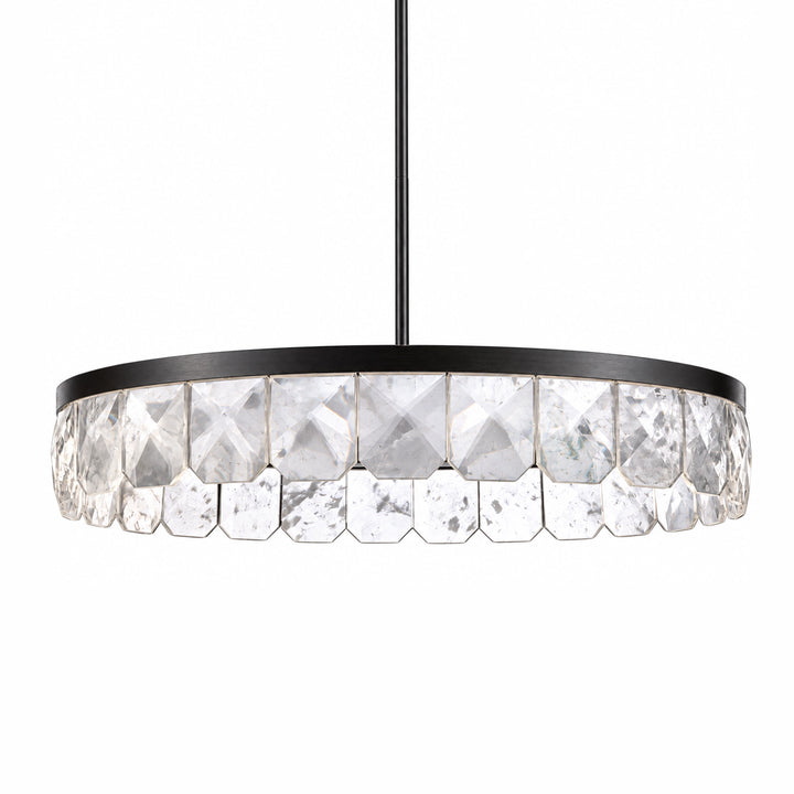 Odraz Infused Crystal Chandelier in Satin Brushed Black by Zeev