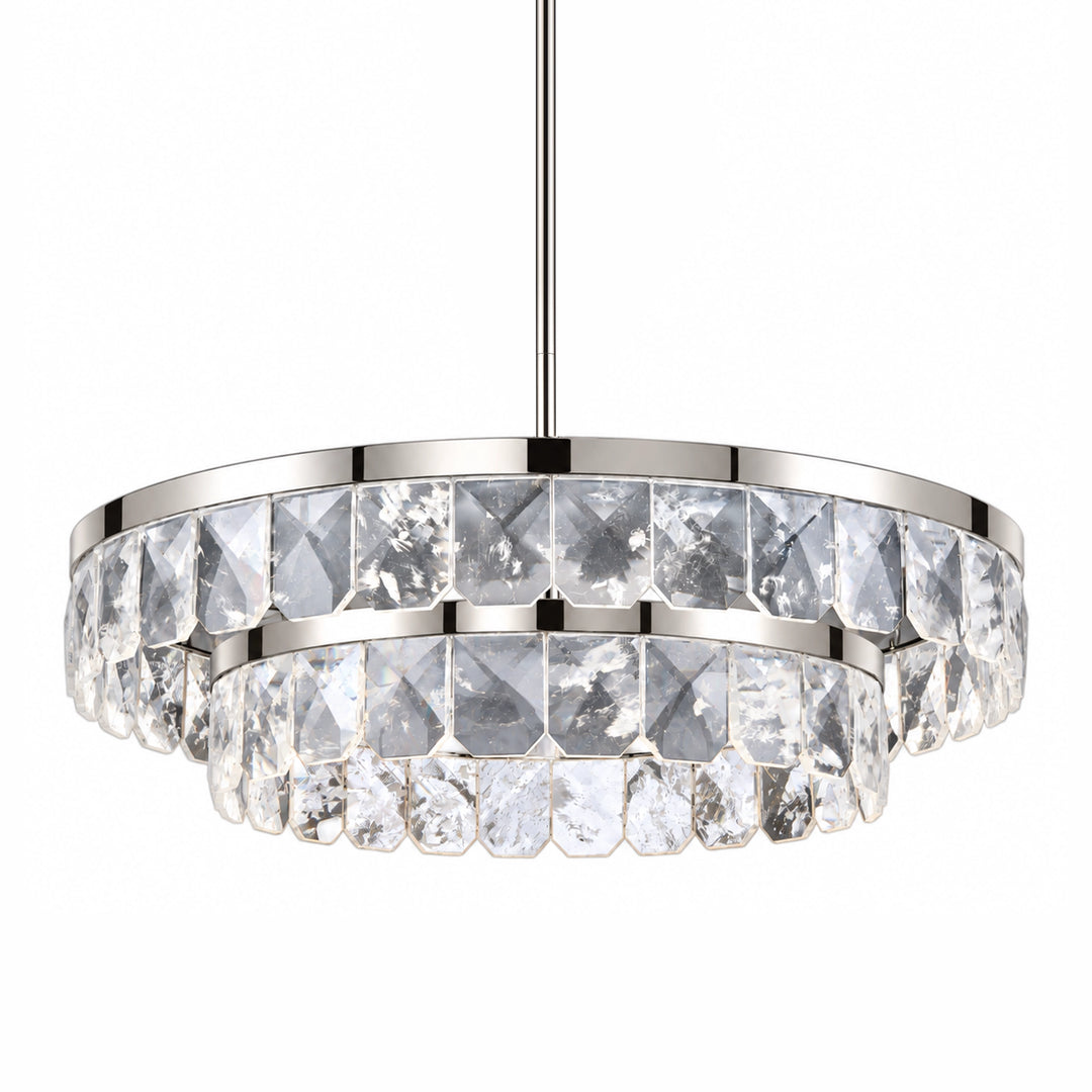 Odraz Infused Crystal Chandelier in Polished Nickel by Zeev