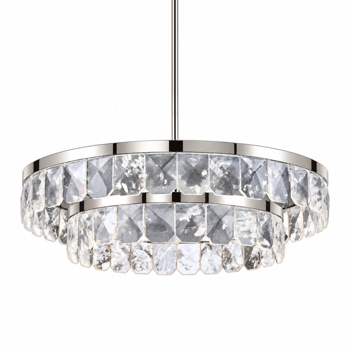 Odraz Infused Crystal Chandelier in Polished Nickel by Zeev