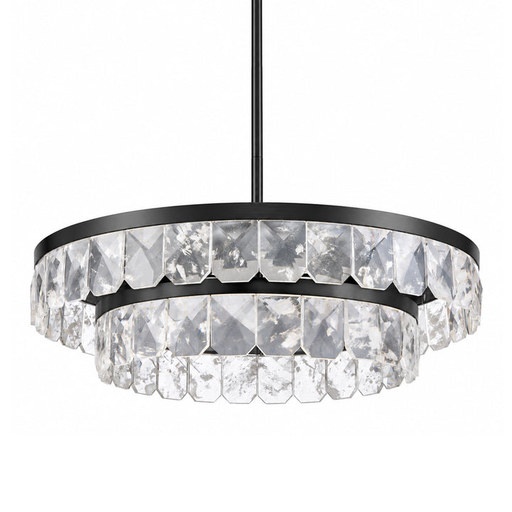 Odraz Infused Crystal Chandelier in Satin Brushed Black by Zeev