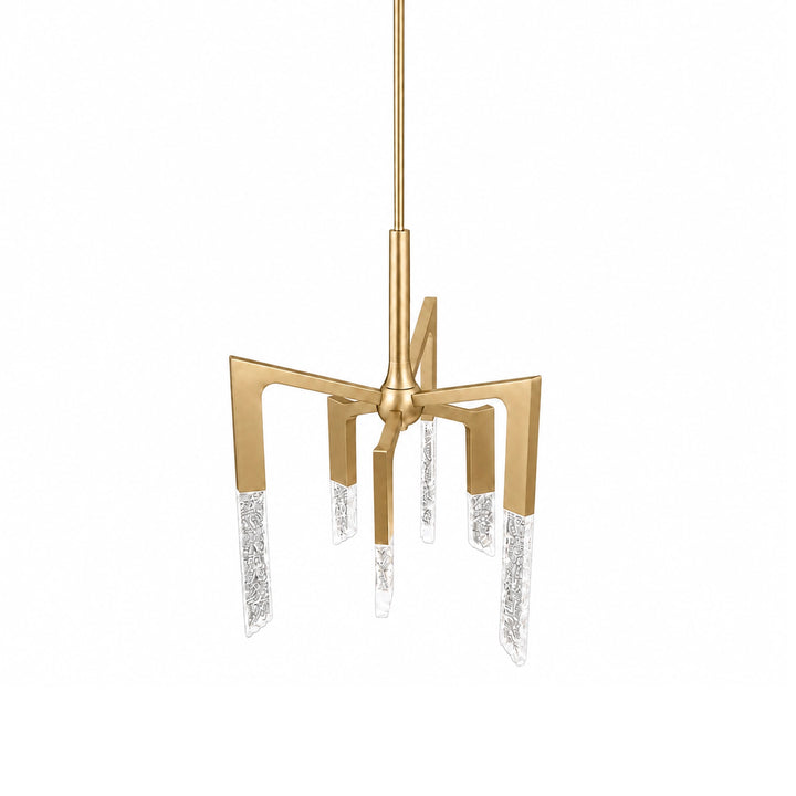 Valenza Reversible Water Glass Chandelier in Aged Brass by Zeev