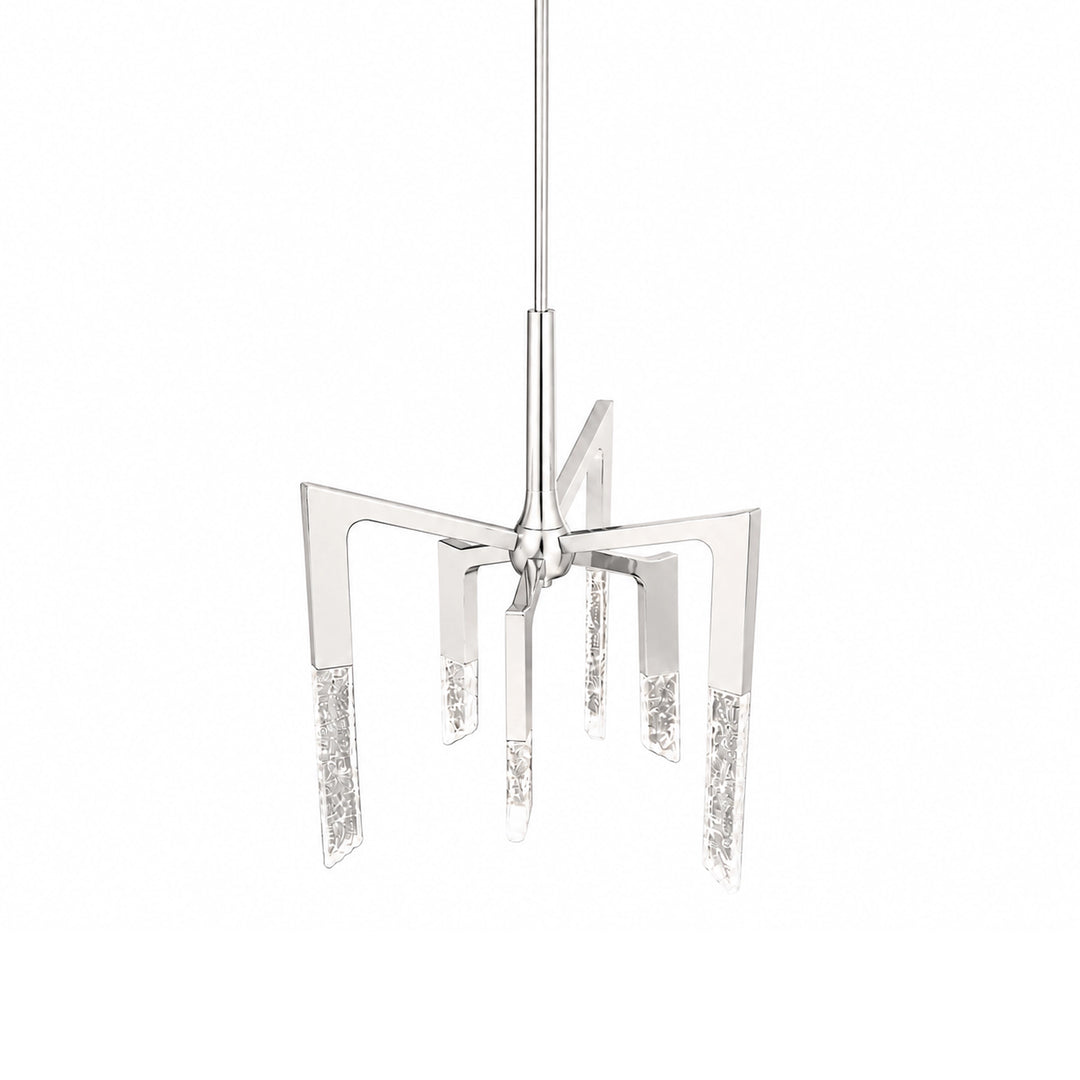 Valenza Reversible Water Glass Chandelier in Polished Nickel by Zeev