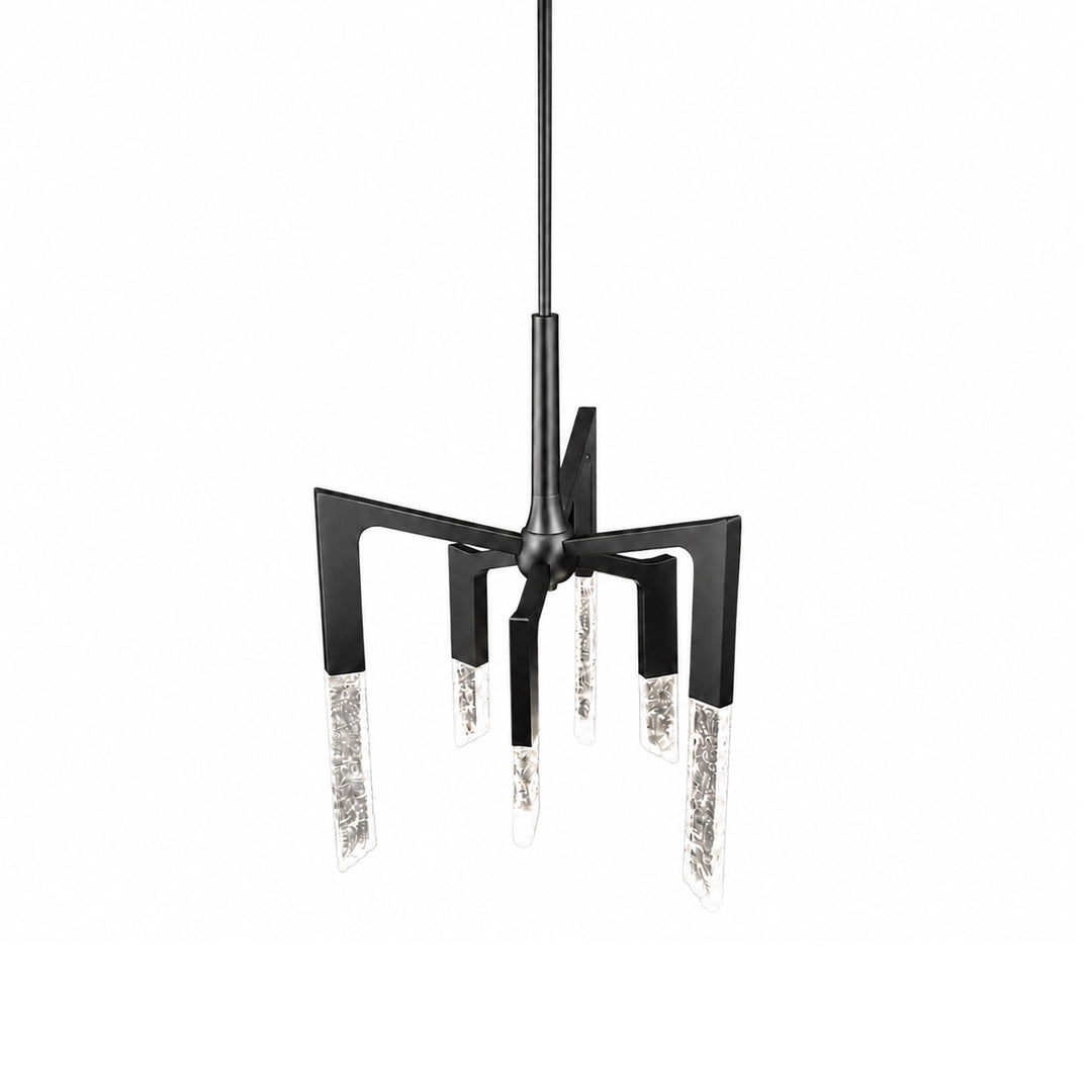 Valenza Reversible Water Glass Chandelier in Satin Brushed Black by Zeev