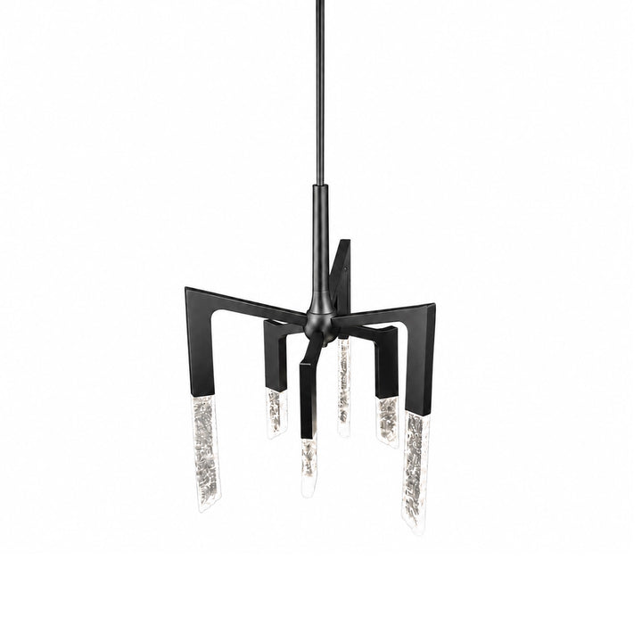 Valenza Reversible Water Glass Chandelier in Satin Brushed Black by Zeev