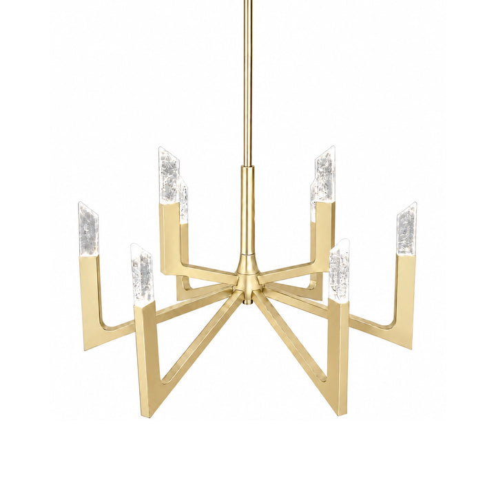 Valenza Reversible Water Glass Chandelier in Aged Brass by Zeev