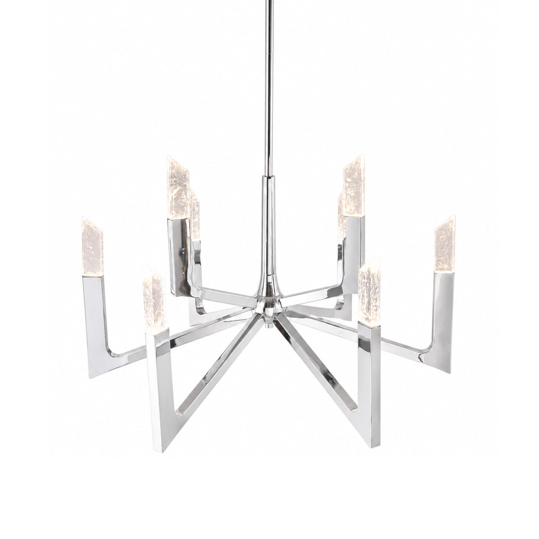 Valenza Reversible Water Glass Chandelier in Polished Nickel by Zeev