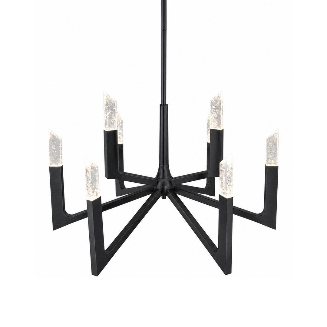 Valenza Reversible Water Glass Chandelier in Satin Brushed Black by Zeev