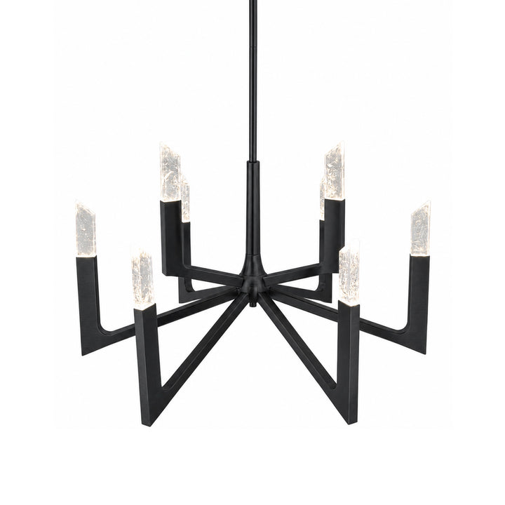Valenza Reversible Water Glass Chandelier in Satin Brushed Black by Zeev