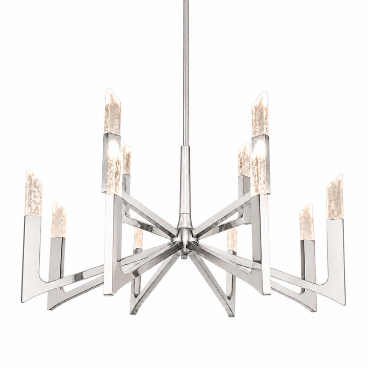 Valenza Reversible Water Glass Chandelier in Polished Nickel by Zeev