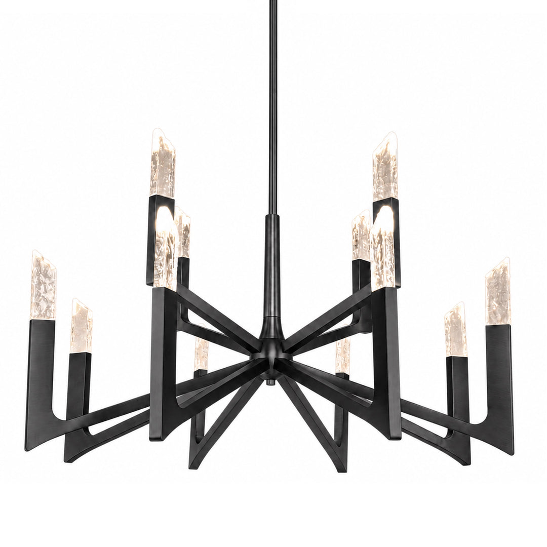 Valenza Reversible Water Glass Chandelier in Satin Brushed Black by Zeev