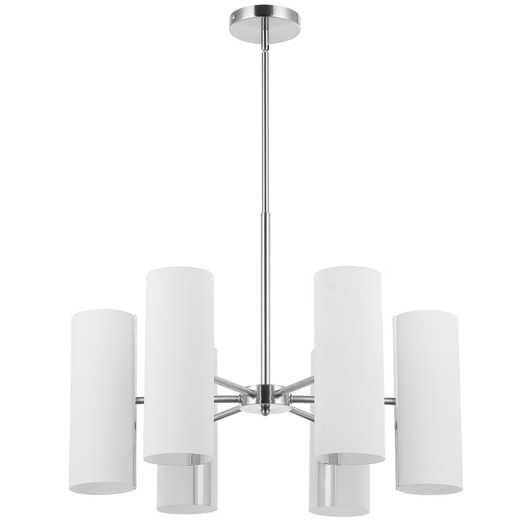 Cleta 6 Light Chandelier in Satin Chrome by Dainolite