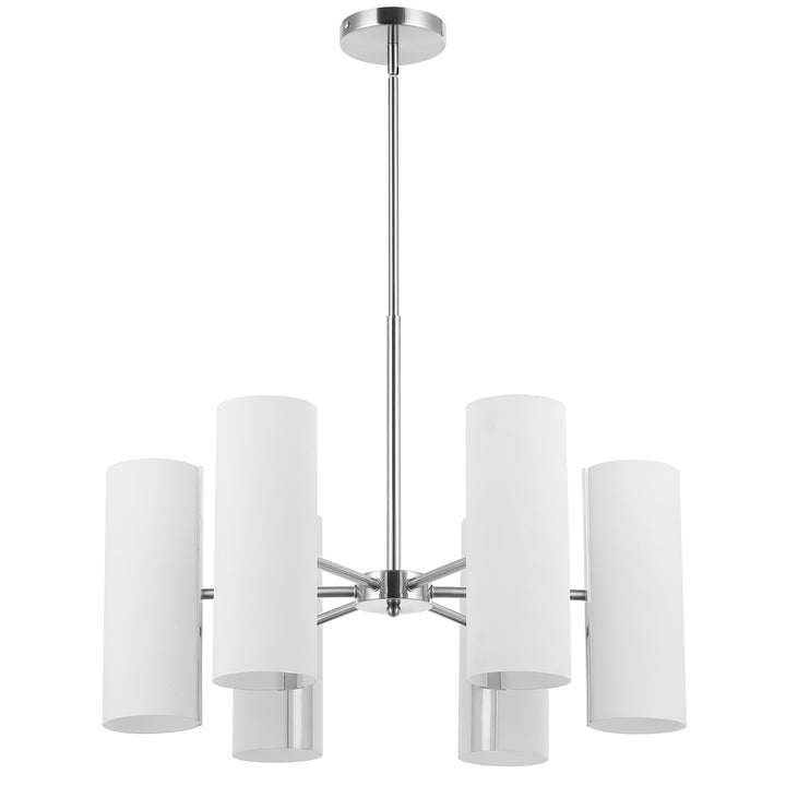 Cleta 6 Light Chandelier in Satin Chrome by Dainolite