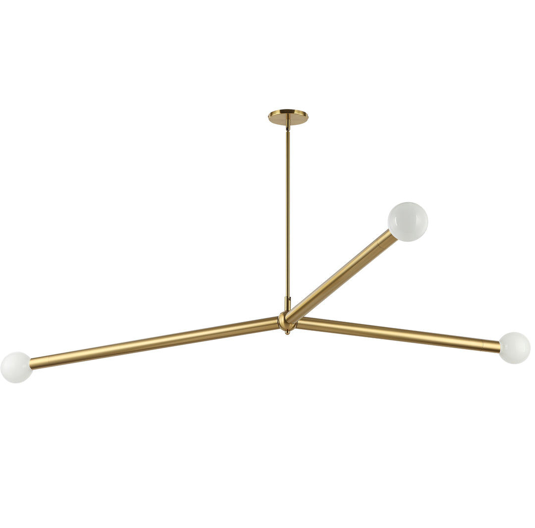 Cerberus 3 Light Pendant in Aged Brass by Dainolite
