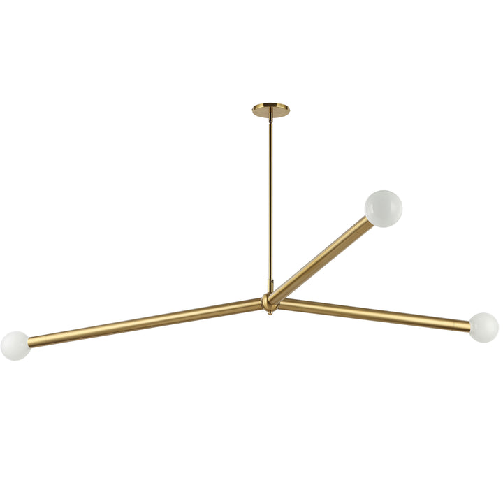 Cerberus 3 Light Pendant in Aged Brass by Dainolite