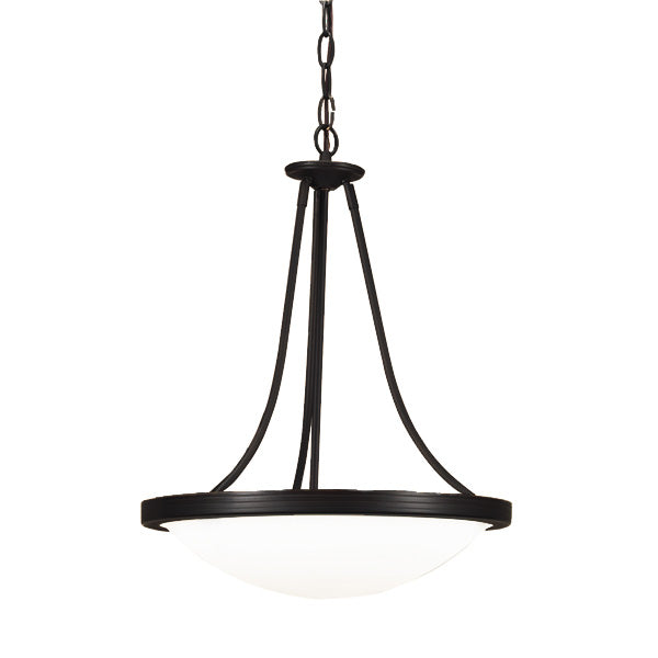 Monroe 3-Light Pendant in Black with Opal Glass by Russell
