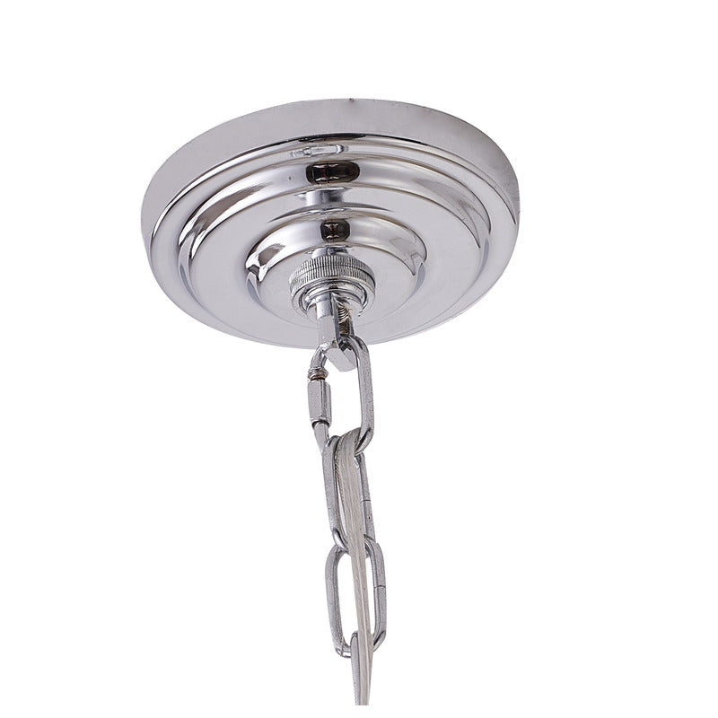 Two Tier Clear Crystal Chandelier with Twisted Glass Arms and Chrome Hardware by Bethel - view 3