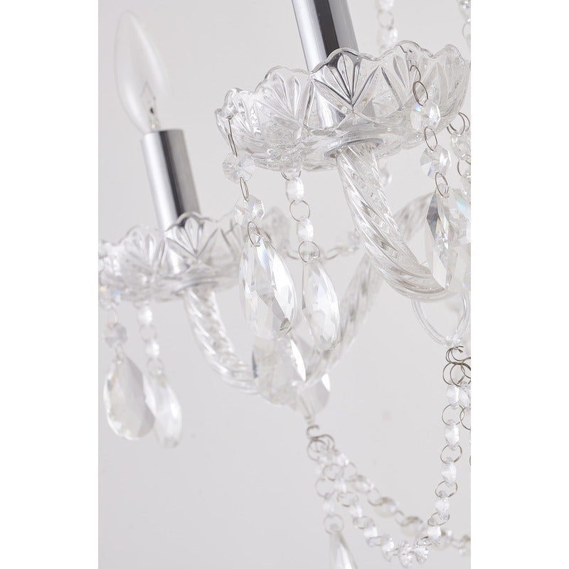 Two Tier Clear Crystal Chandelier with Twisted Glass Arms and Chrome Hardware by Bethel - view 9