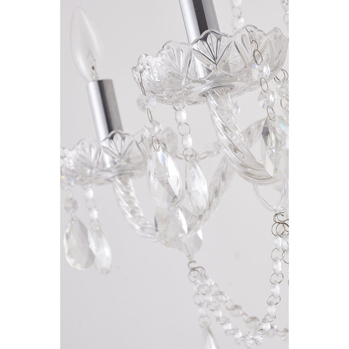 Two Tier Clear Crystal Chandelier with Twisted Glass Arms and Chrome Hardware by Bethel - view 9