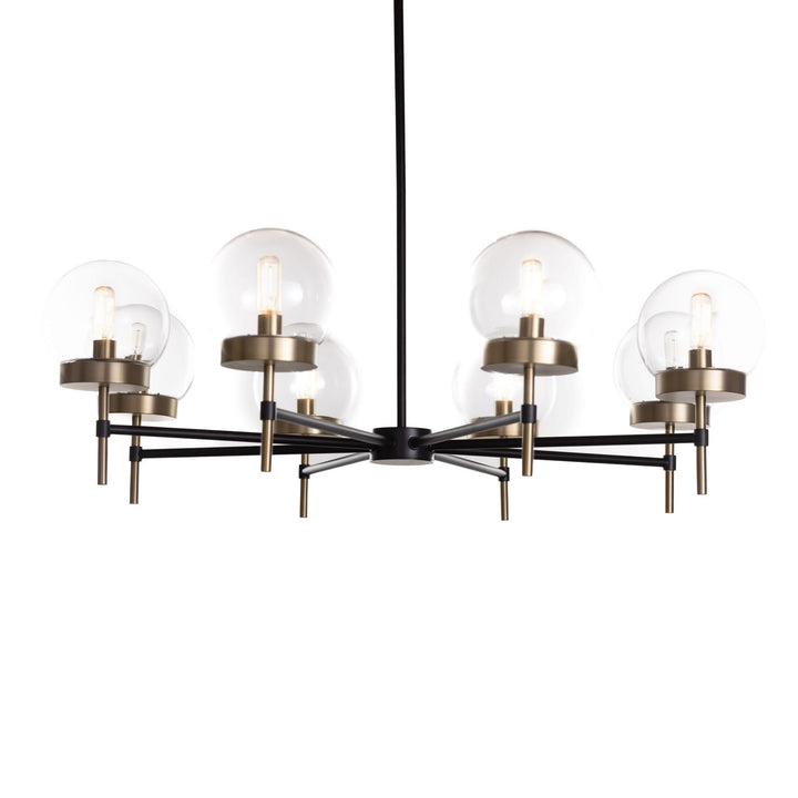 Liberty 8-Light Chandelier in Black and Soft Gold with Clear Glass by Russell