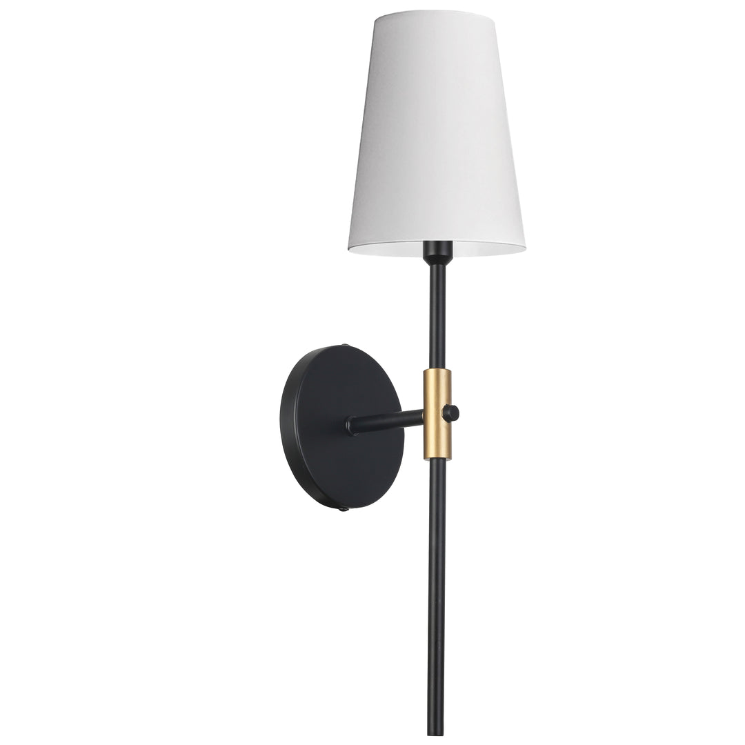 Cinthia 1 Light Wall Sconce (CIN-211W) in Matte Black & Aged Brass by Dainolite