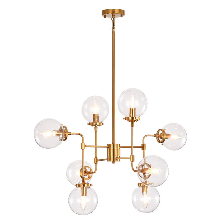 Brass Metal Frame Light Fixture with Clear Glass Shade by Bethel