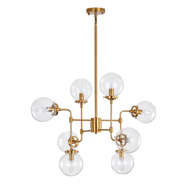 Brass Metal Frame Light Fixture with Clear Glass Shade by Bethel - view 2