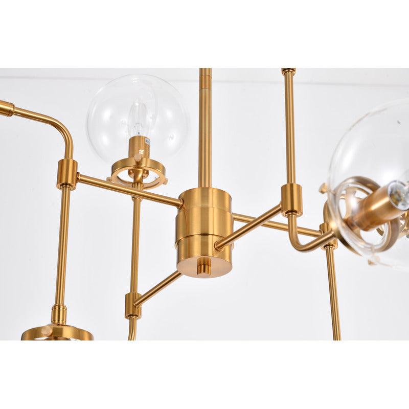Brass Metal Frame Light Fixture with Clear Glass Shade by Bethel - view 3