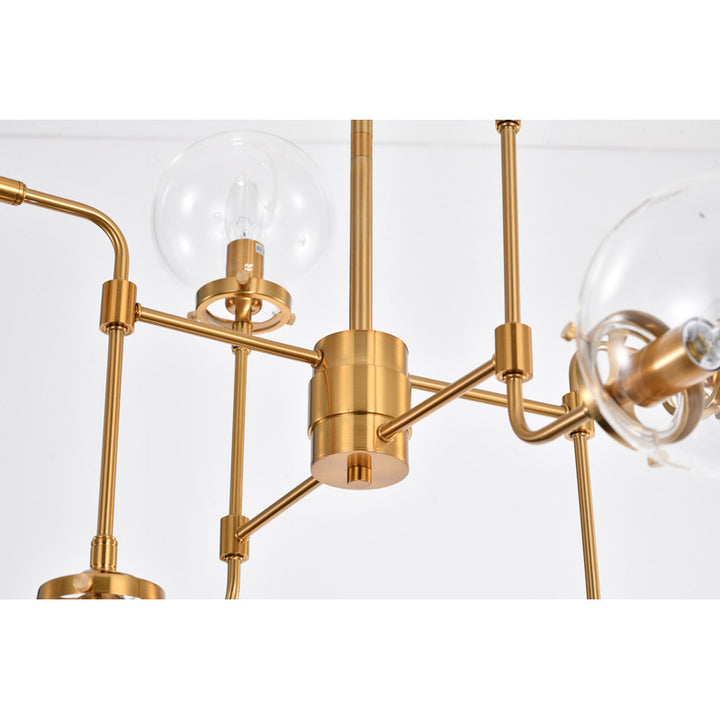 Brass Metal Frame Light Fixture with Clear Glass Shade by Bethel - view 3