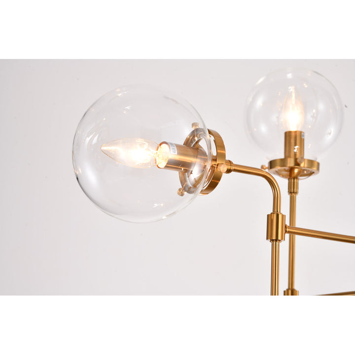 Brass Metal Frame Light Fixture with Clear Glass Shade by Bethel - view 4