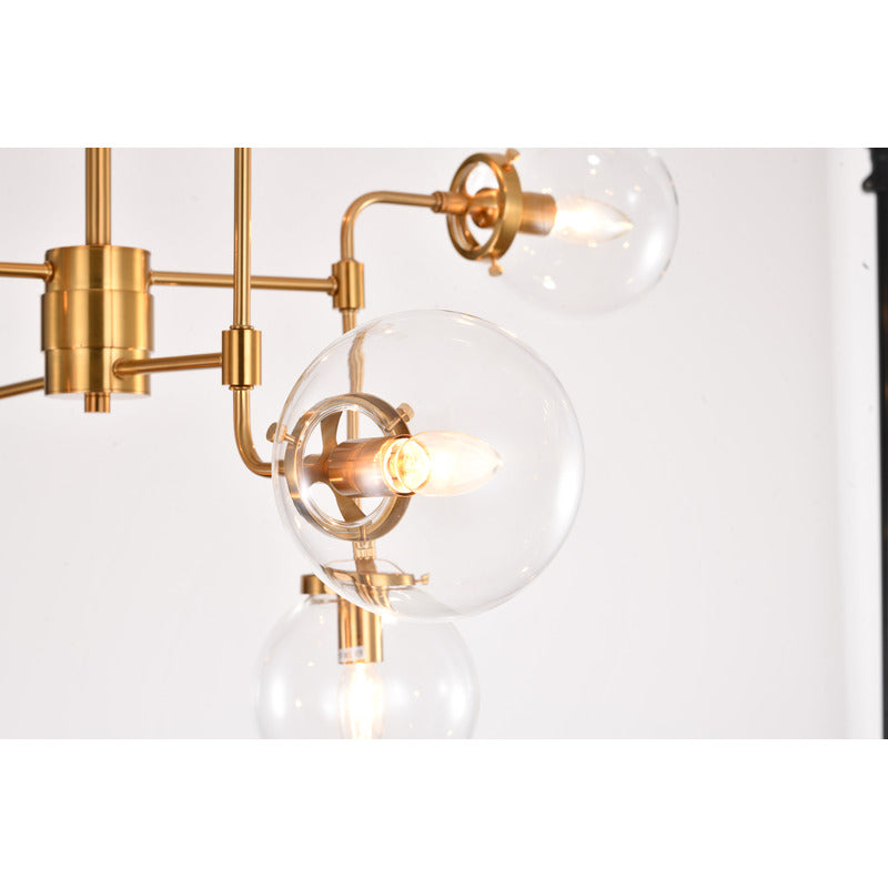 Brass Metal Frame Light Fixture with Clear Glass Shade by Bethel - view 5