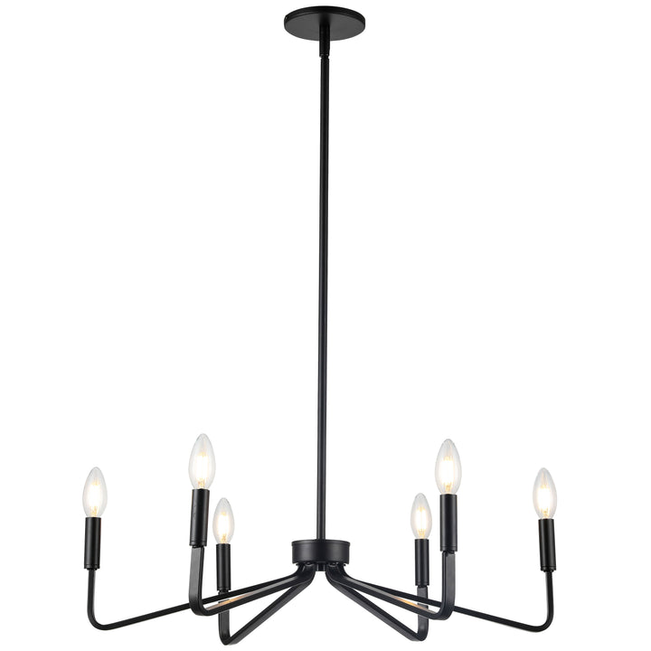 Clayton 6 Light Incandescent Chandelier in Black by Dainolite