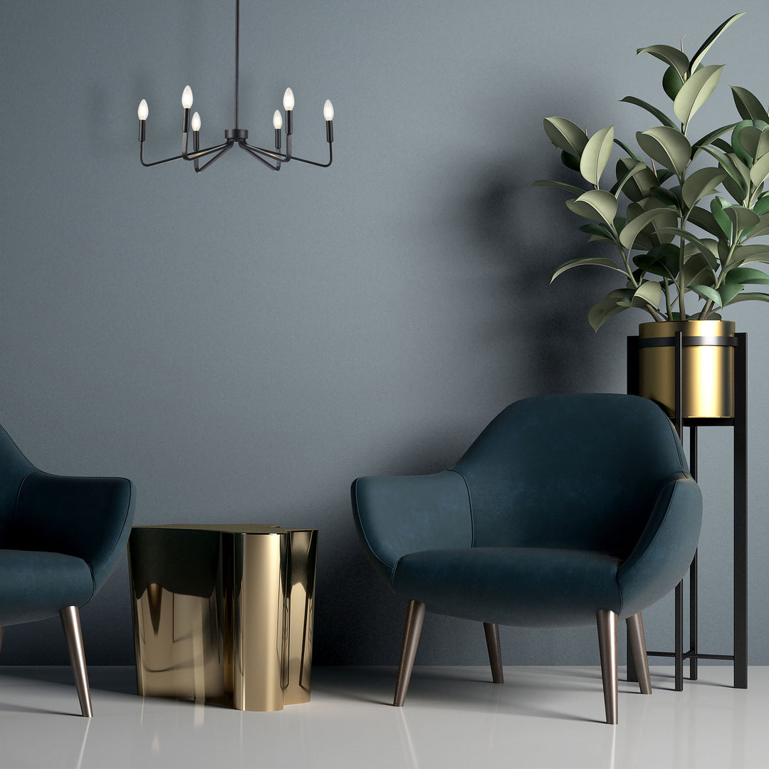 Clayton 6 Light Incandescent Chandelier by Dainolite - view 3