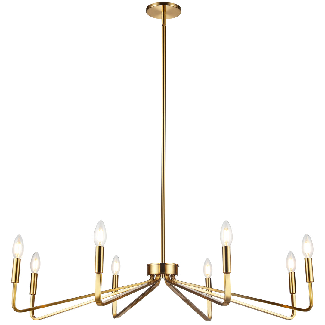 Clayton 8 Light Incandescent Chandelier in Aged Brass by Dainolite
