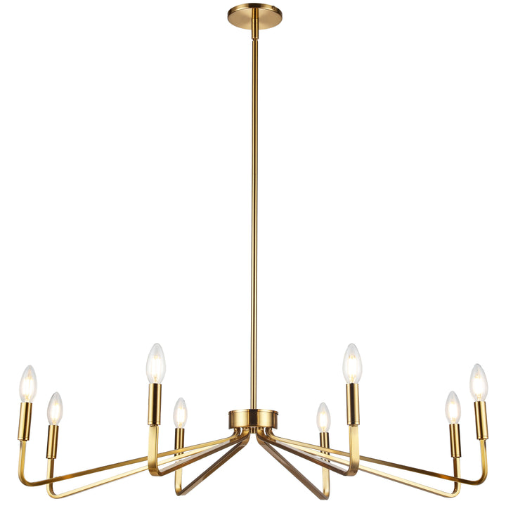 Clayton 8 Light Incandescent Chandelier in Aged Brass by Dainolite