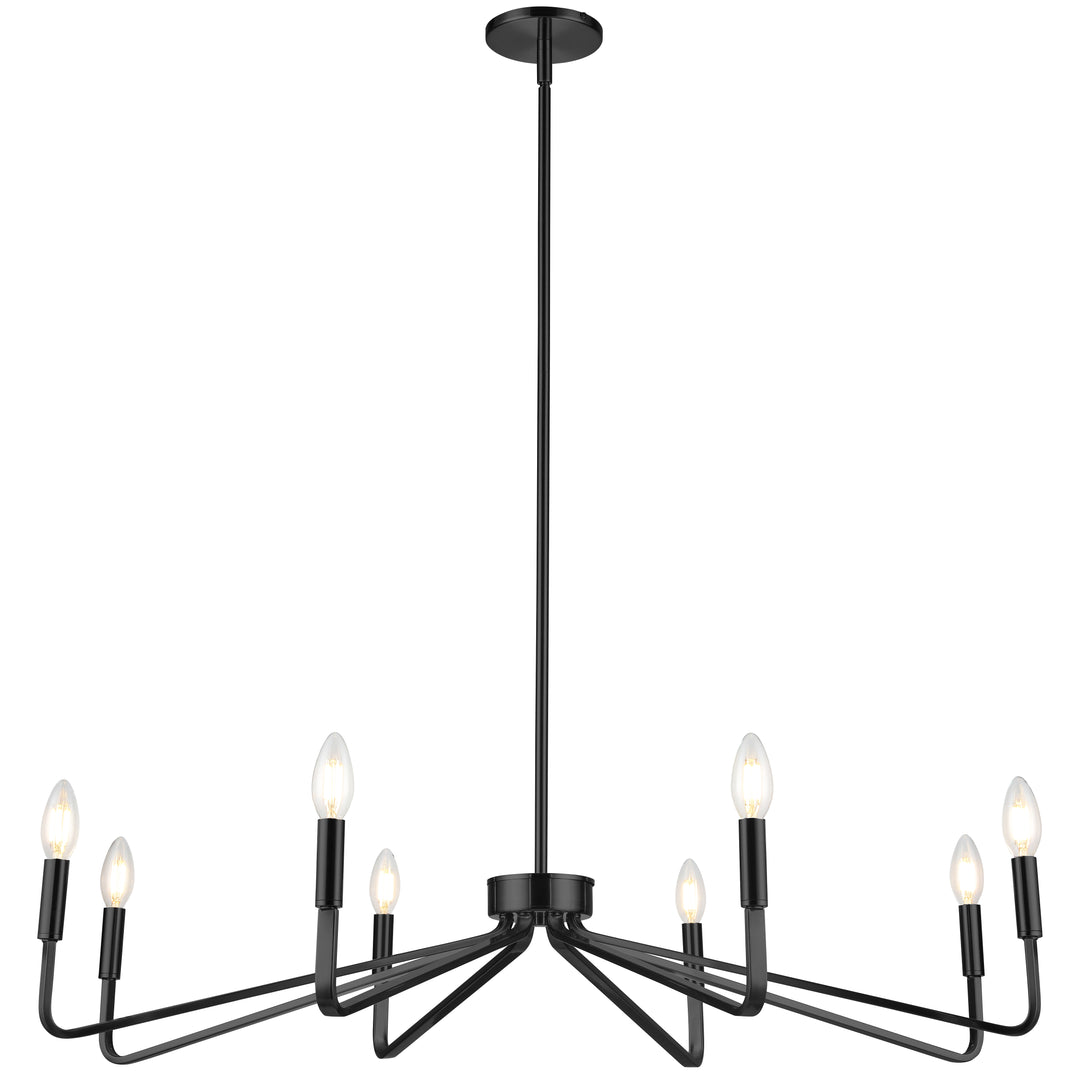 Clayton 8 Light Incandescent Chandelier in Black by Dainolite