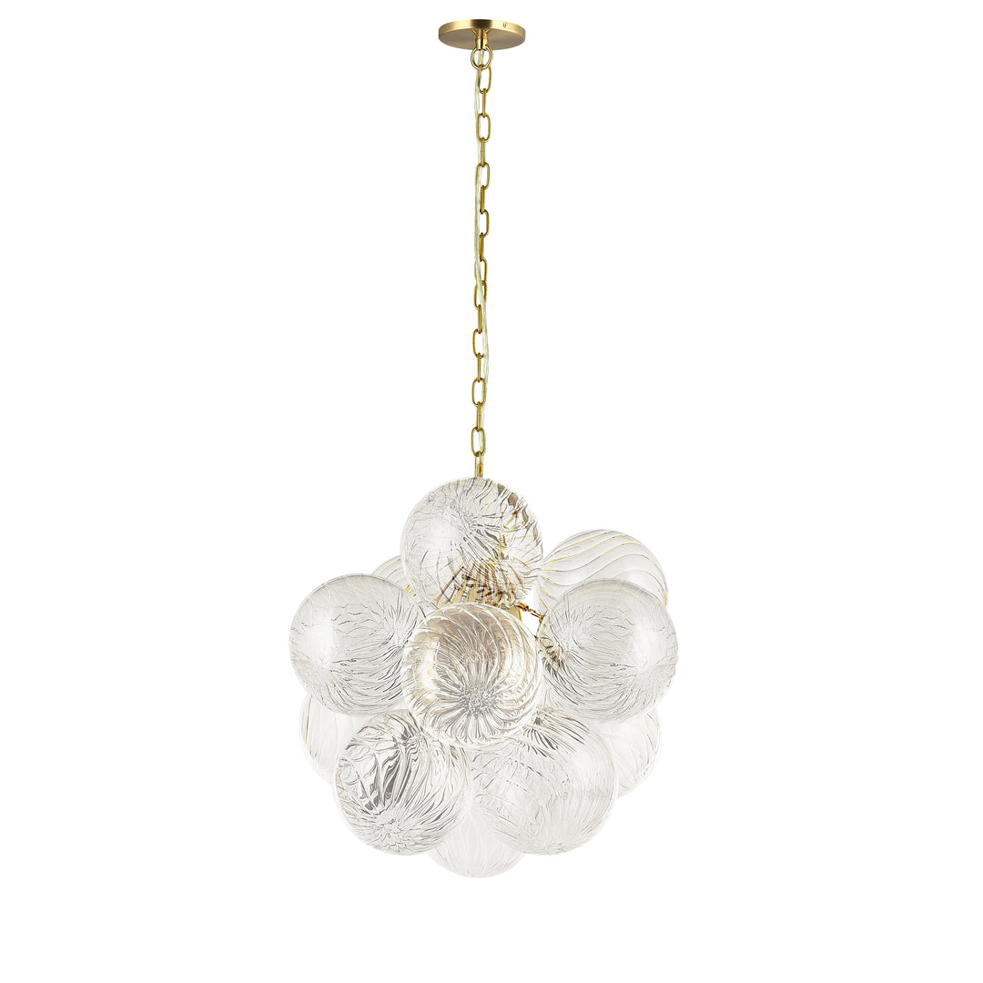 Charlize 3 Light Pendant in Aged Brass by Dainolite