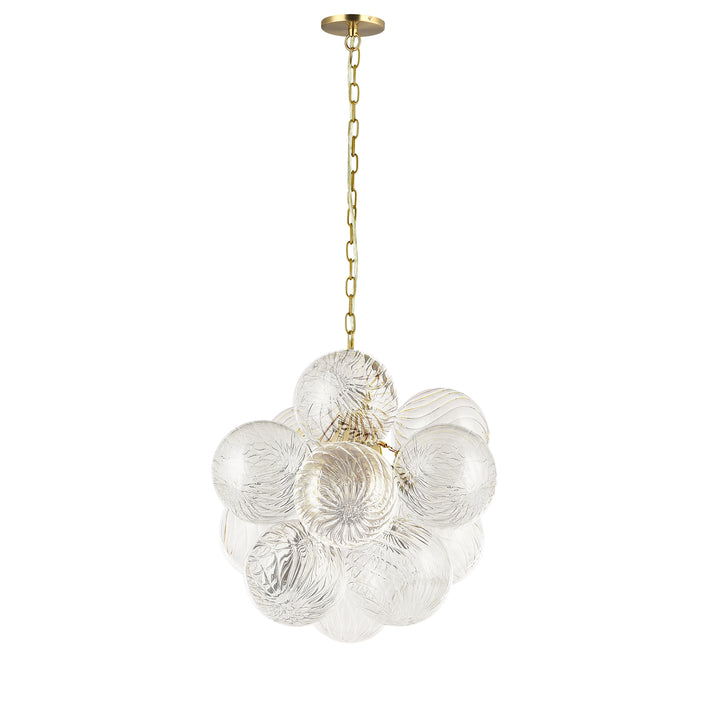 Charlize 3 Light Pendant in Aged Brass by Dainolite