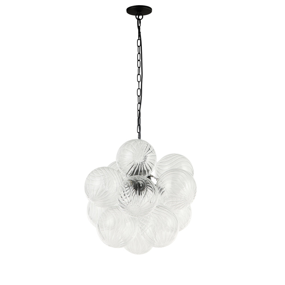 Charlize 3 Light Pendant in Matte Black by Dainolite