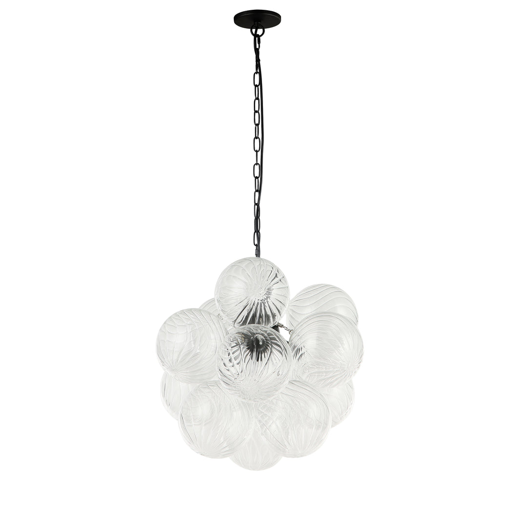 Charlize 3 Light Pendant in Matte Black by Dainolite