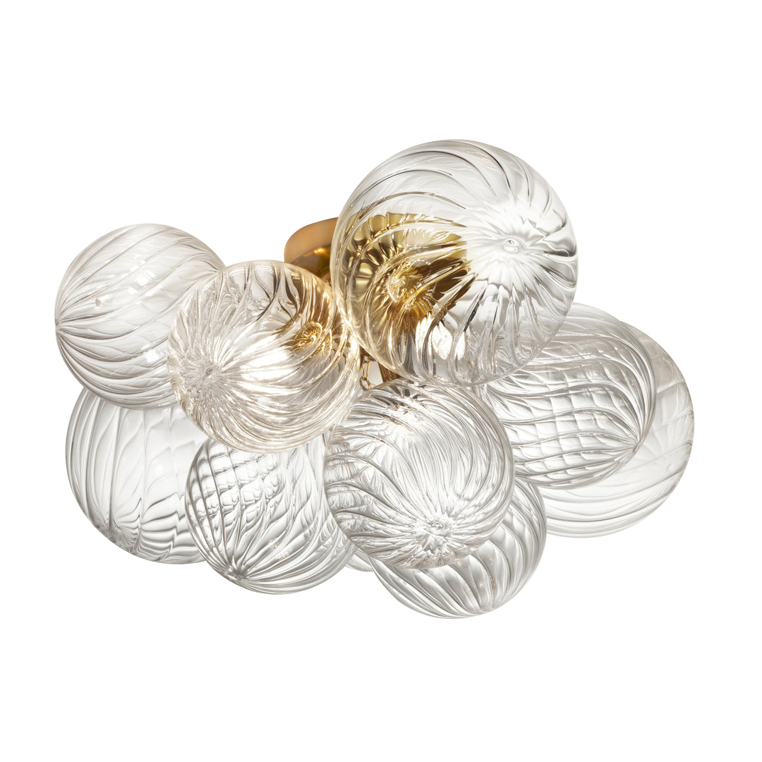 Charlize 3 Light Flush Mount in Aged Brass by Dainolite