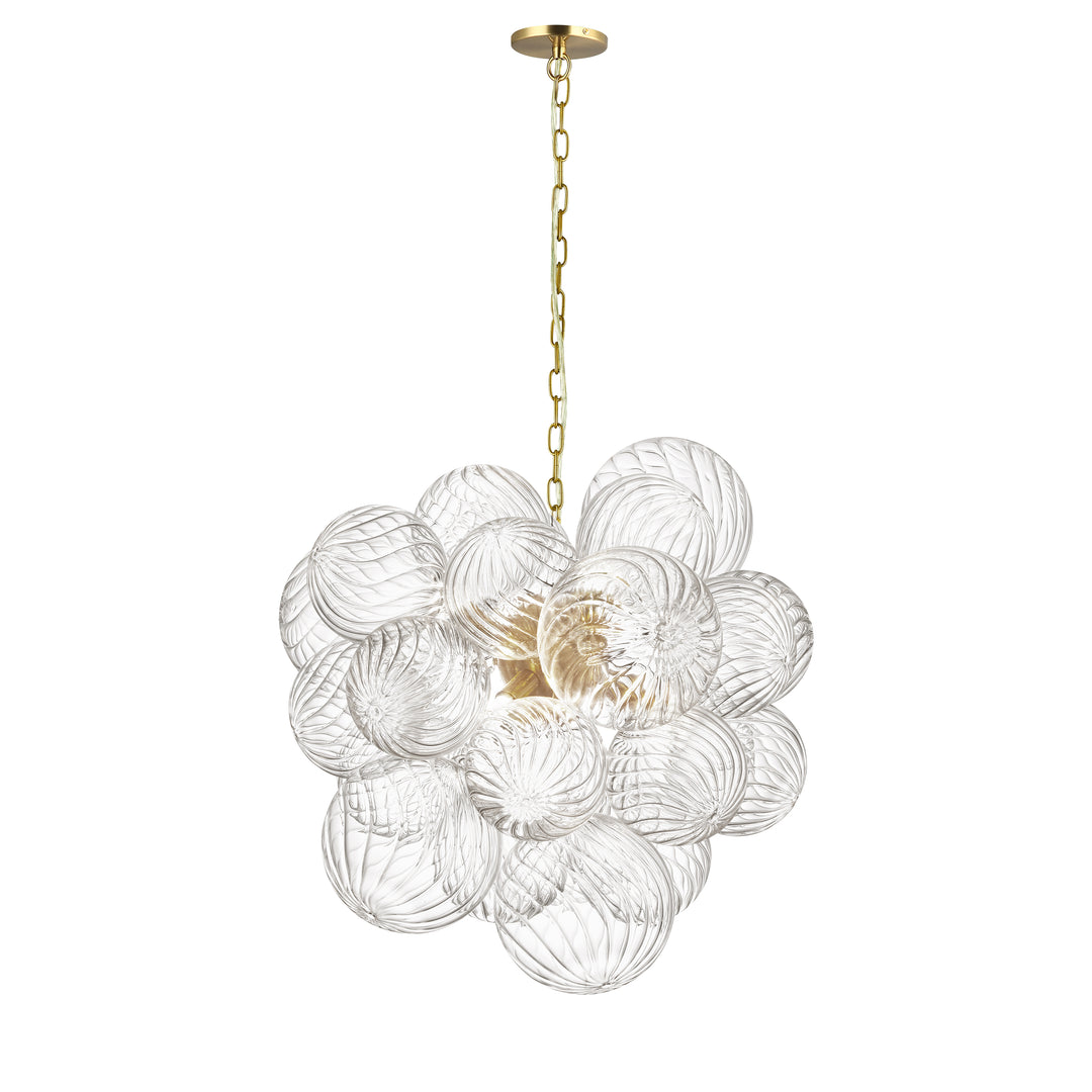 Charlize 6 Light Pendant in Aged Brass by Dainolite