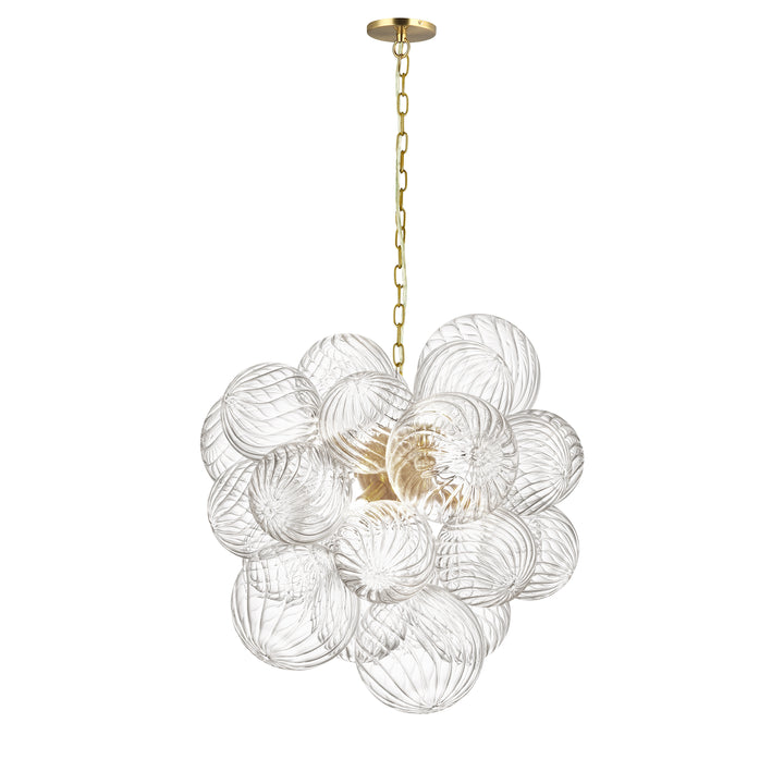 Charlize 6 Light Pendant in Aged Brass by Dainolite