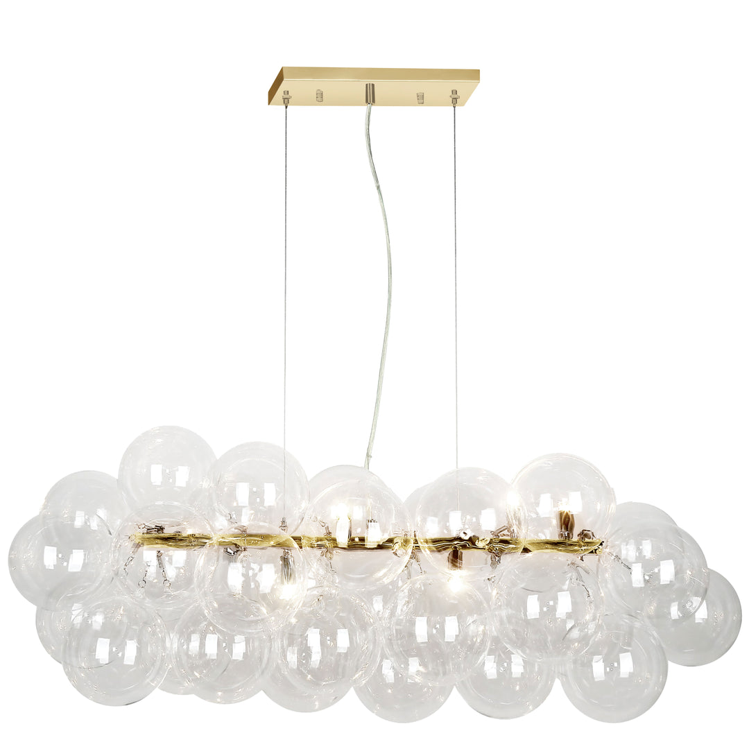 Comet 10 Light Halogen Horizontal Pendant in Aged Brass by Dainolite