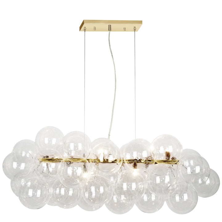 Comet 10 Light Halogen Horizontal Pendant in Aged Brass by Dainolite