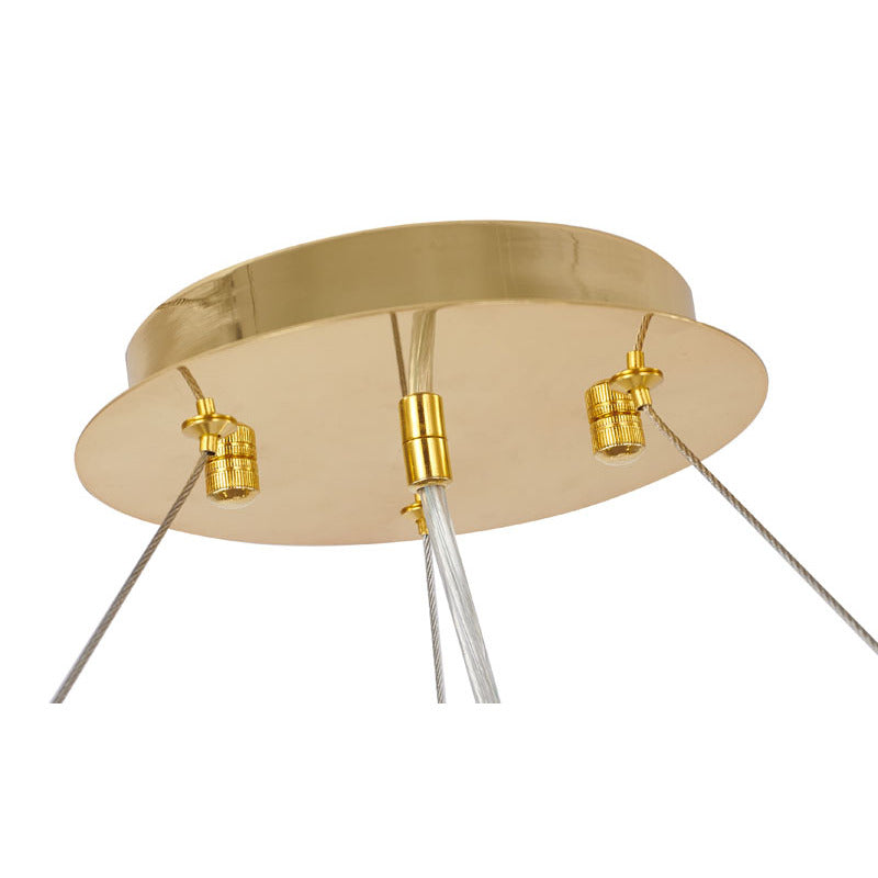 Aluminium Frame Chandelier with Clear Glass Hanging Drops by Bethel - view 16