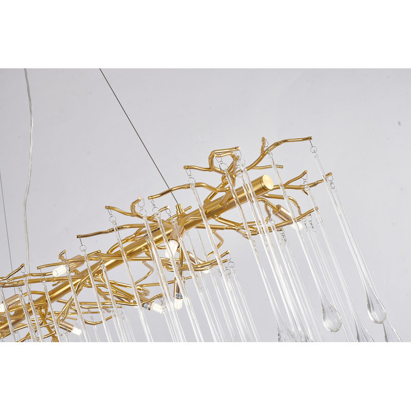 Aluminium Frame Chandelier with Clear Glass Hanging Drops by Bethel - view 20