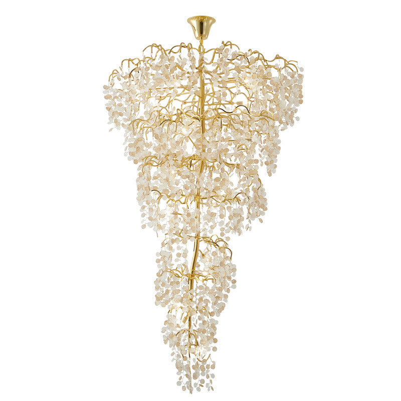 Gold Glass Chandelier by Bethel