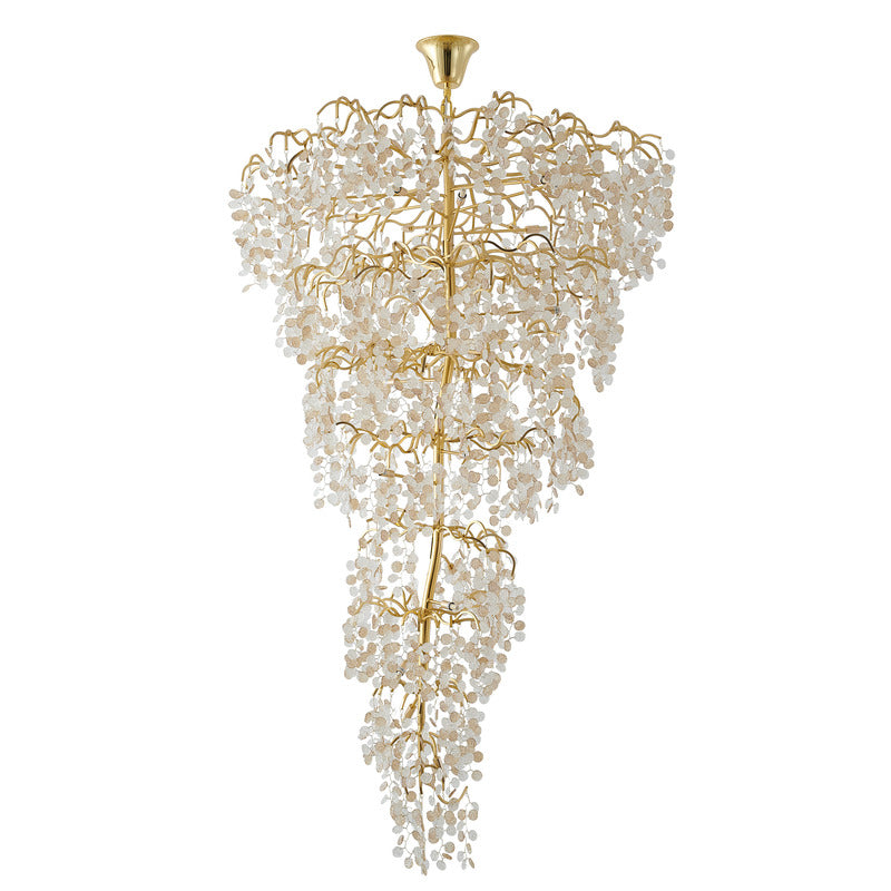 Gold Glass Chandelier by Bethel - view 2