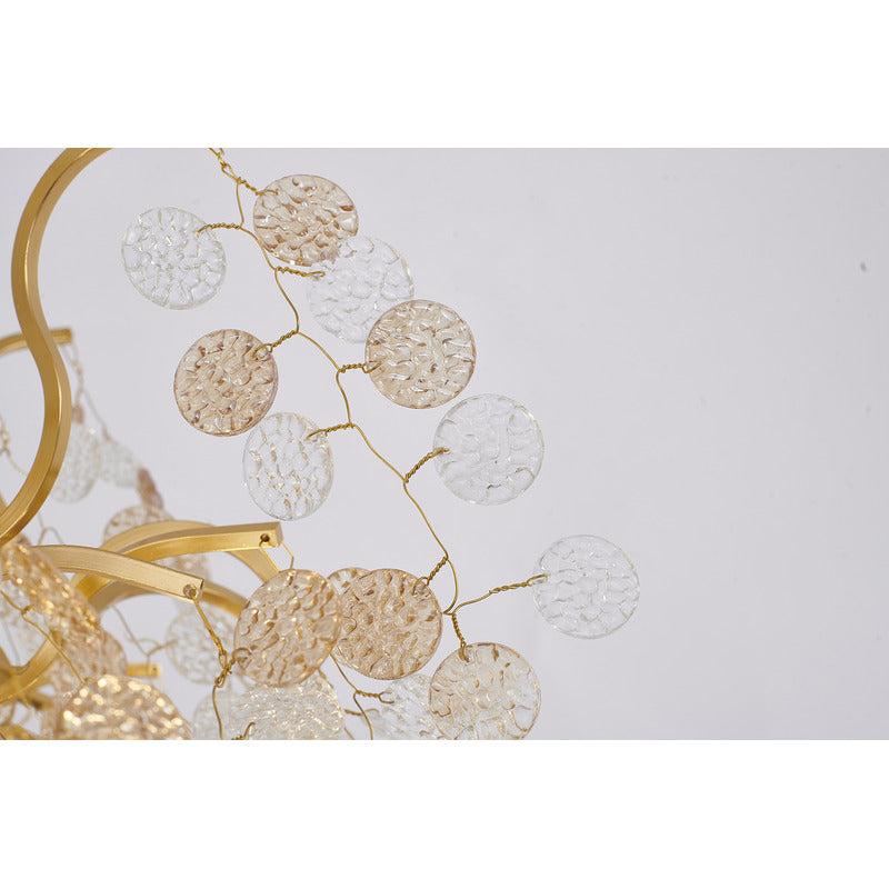 Aluminium Frame Chandelier with Clear &amp; Champagne Glass Hanging Petals